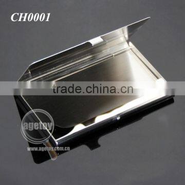 High Polished Mirror Effect Stainless Steel Blank Silver Metal Credit Card Holder photo-3