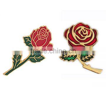 custom high quality cheap promotional logo rose lapel pin