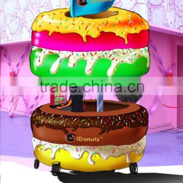 waterproof outdoor mobile doughnut shaped food cart