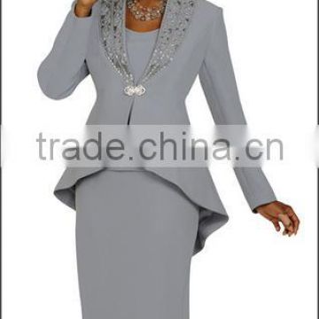 Silver Color Nubiano Fall and Holiday Church Suit