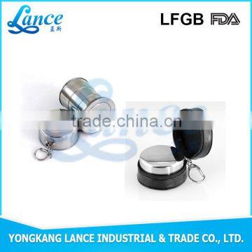 LFGB food grade Custom Stainless steel 304 round Folding Portable Cups