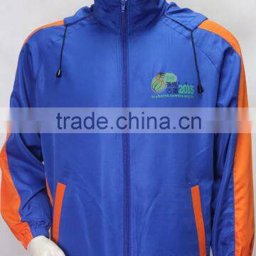 Waterproof polyester promtoional windbreaker with hoodie