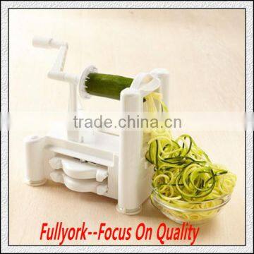 Multi Functional Hurry Slicer Hand Vegetable Chopper Slicer Manual Twista Chopper Tri-blade Plastic Spiral Vegetable Slicer photo-3