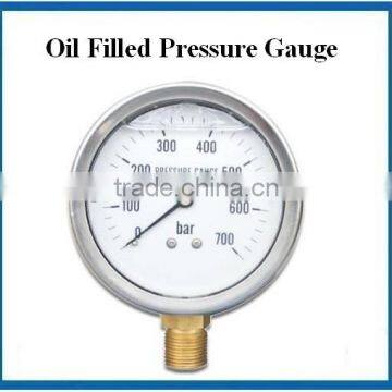 stainless steel bourdon tube glycerin filled pressure gauge