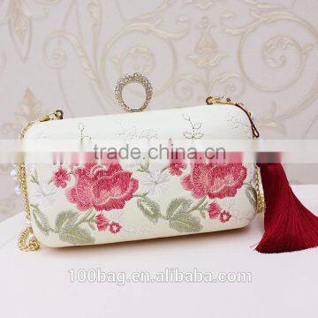 Stylish Fashion Classical Fancy Print Tassel pu Leather Clutch Evening Bag Manufactures China photo-2