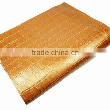 Promotion Gold Embossed Alligator Metallic Genuine Leather