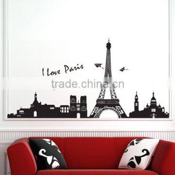 "I Love Paris" PVC Wall Stickers, Removable Wall Stickers 1/3