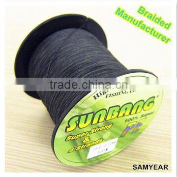 SUNBANG Zhejiang Factory Outdoor Fishing Tackle Fishing Line Spool Bulk Multifilament Braided Fishing Line 20lb Black 500m