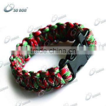 Cheap christmas woven paracord bracelet with logo