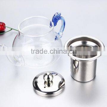 Hot New Products for 2015 Color Glass Tea Kettle With Stainless Steel Strainer photo-4