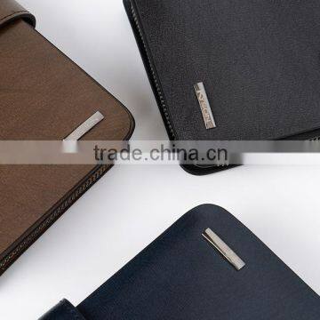 Brown Smooth Leather Men's Carrying Wallet Case Clutch Cell Phone Zippered Pouch photo-4