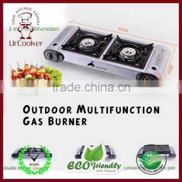 Outdoor multifunction gas burner barbecue grill