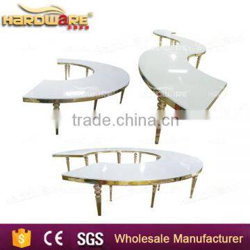 different shapes mdf half moon dining table hotel wedding banquet table