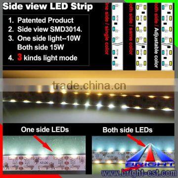 Double channel Side Shine Led Strip 3014,WW+W Side Glow Led Strip Light,Waterproof Side Emitting Led Strip