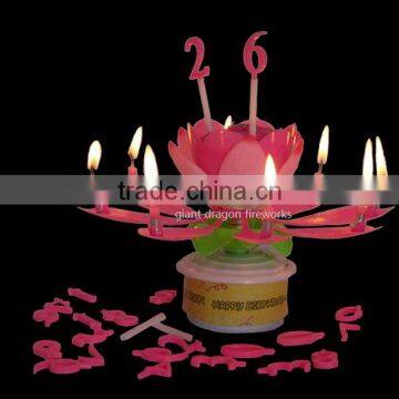 high qulity rotating musical birthday candles with number/fireworks birthday candle