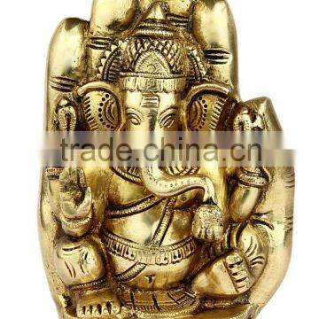 Ganesha Carved Under Palm 6"