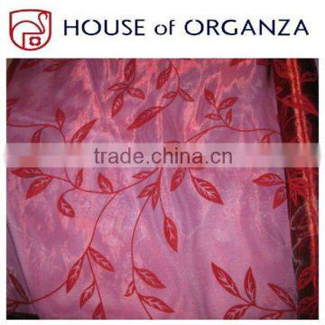 Flocking Organza Fabric for Holiday Decorations and Curtains