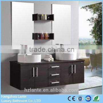 Hanging MDF Bathroom Cabinet With Double Ceramic basin