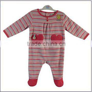 striped cartoon fashion baby boy polar fleece romper