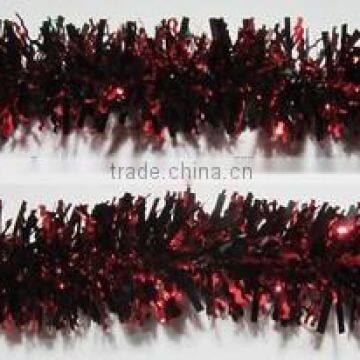 Christmas Decoration Red and Black Bright Tinsel Garland