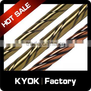 KYOK competitive curtain rod price,new design curved and stainless steelcurtain rod