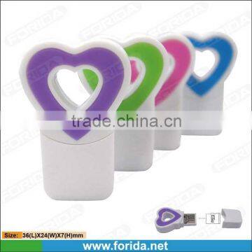 colorful Love shape promotional gifts tf card reader