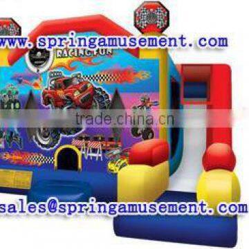 Latest design and cheap inflatable RACING FUN combo, inflatable jumping castle, inflatable slip and slide