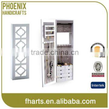 Bedroom wall wardrobe storage cabinet, jewelry locking storage cabinet with mirror