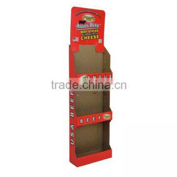 3tier cardboard sidekick display for beef stick/beef jerky/dried beef