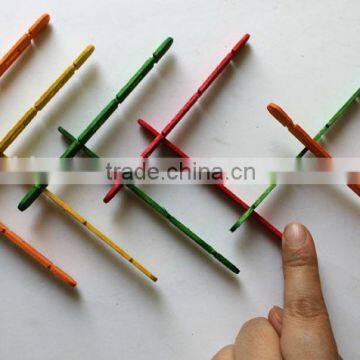 Assorted colored diy wooden sticks with groove