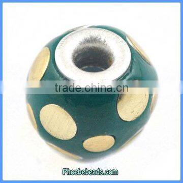 Wholesale Indonesia Green Clay Gold Metal Jewelry Beads PCB-M100577