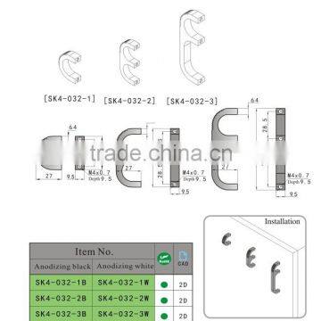 SK4-032 Made in china Aluminum cabinet handle / U-handle