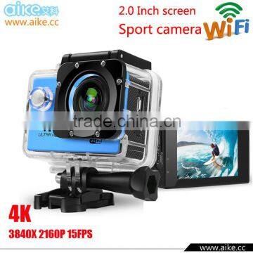 New Arrival 2.0 inch 16.0MP 4k Ultra HD Sport 4k Camera Waterproof Diving 30M Action Cam Wifi Big Battery action camera 4k