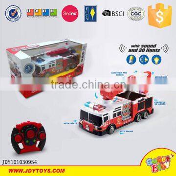 New 4 Channel rc Car Engine Radio Control Fire Fighting Truck Toys photo-5