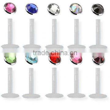 Bio Flex Labret Gem Lip Piercing Jewelry