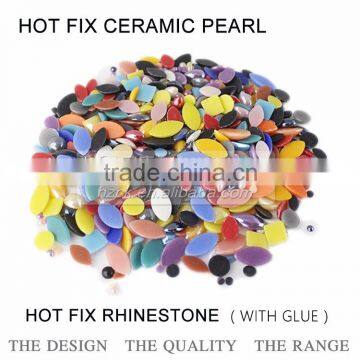 hot fix ceramics pearl flat back hot fix Rhinestone with strong glue factory direct on sales