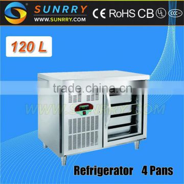 Glass Door Luxious Hotel Cabinet Refrigerator Four Drawers Single Door (SY-RT865GNG SUNRRY)