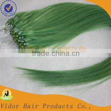 Pretty Human Hair Micro Ring Green ColorTop Quality 7A 100% virgin remy brazilian human hair extension