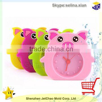 silicone pig shaped desktop clock