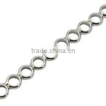 Brass Spacers, Platinum Color, Size: about 6x58x2mm, hole: 4mm(KK-C1272)