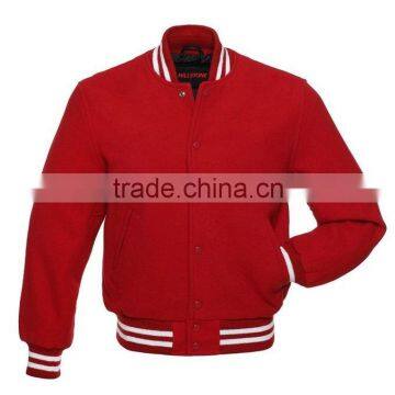 Men's wool / leather jacket soft lambskin Leather jacket for men's and boys winter jacket