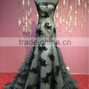 Special price black lace mermaid evening dress