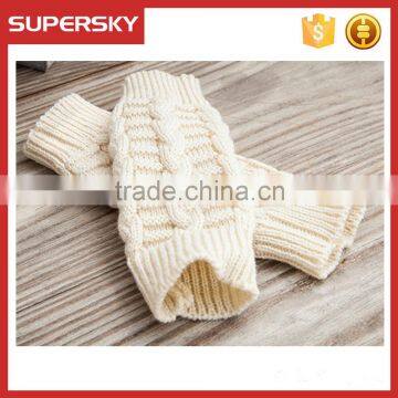 V-416 Latest fashion plain acrylic knit cable soft winter braided fingerless mitten gloves knit wrist warmer