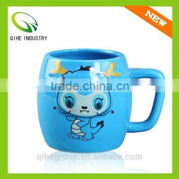 cheap high quality blue ceramic mug with animal print