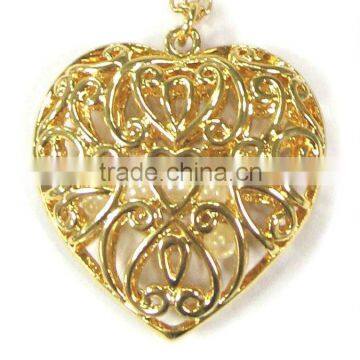 gold metal heart pendant for necklace,various designs and colors,good quality and prompt delivery<DDCA4723>