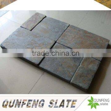 natural rusty color bulk tumbled stones slate flooring at price