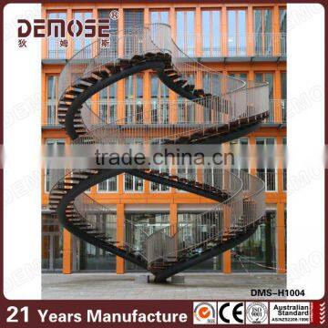 outdoor prefabricated steel floating stairs railings