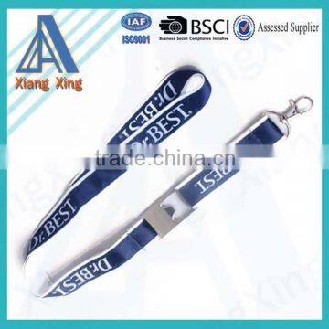 New design silk screen printing polyester blank bottle opener lanyard