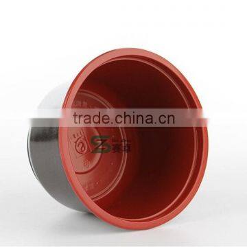 Round red black food grade plastic to go bento box
