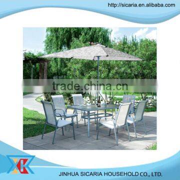 Family patio dinning furniture set with sunshade